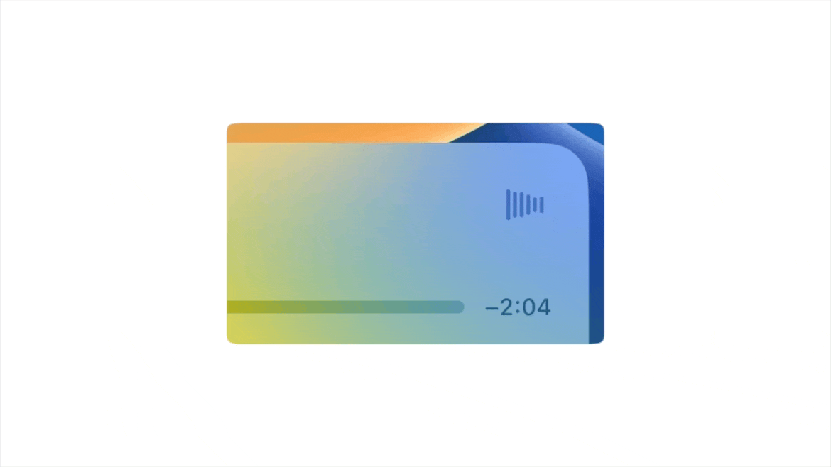 A close up of iOS's lock screen audio visualizer, over a playback Live Activity