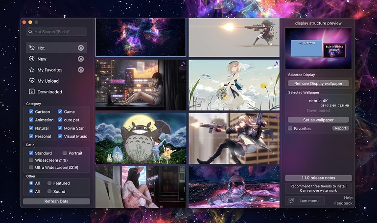 iWallpaper app for Mac