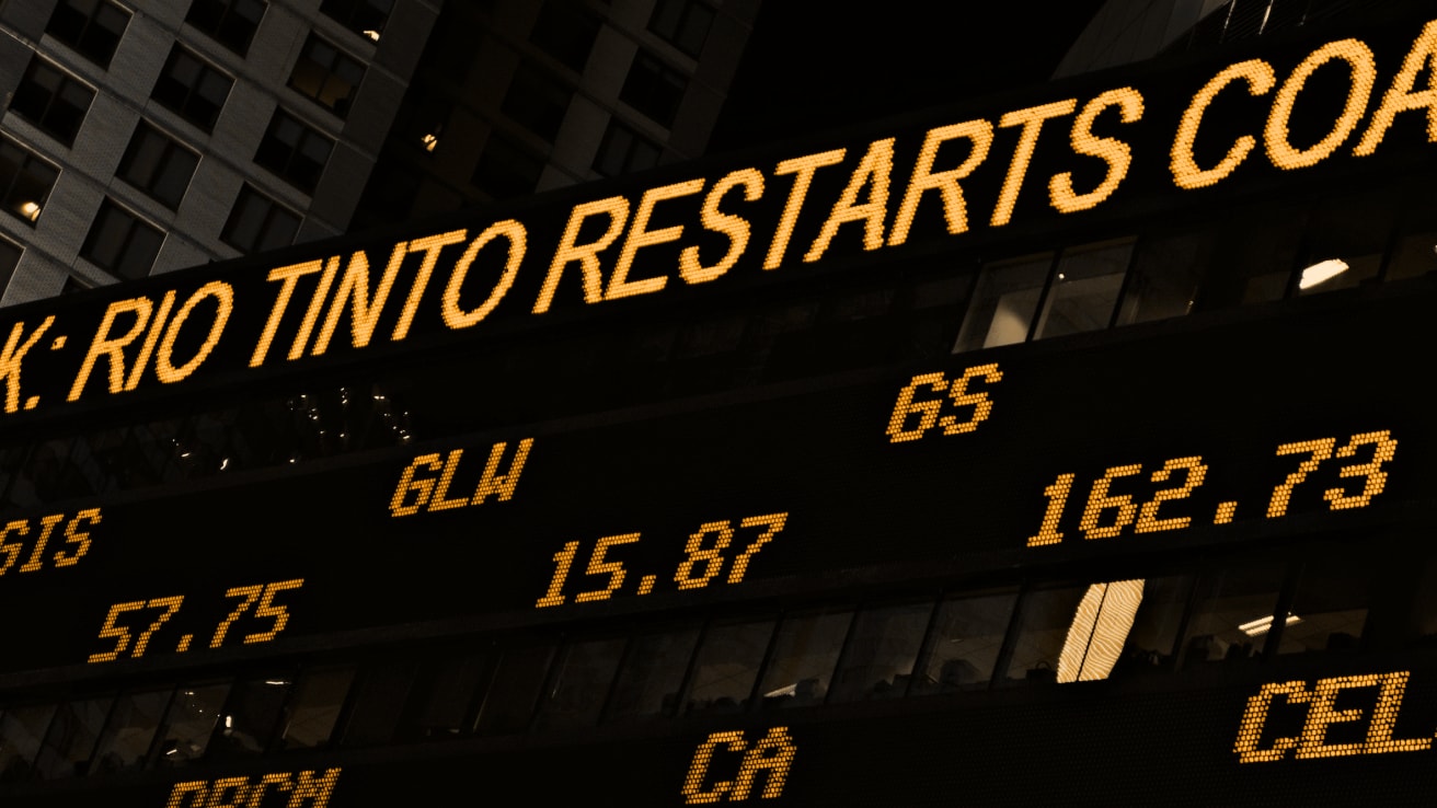 A modern stock market ticker