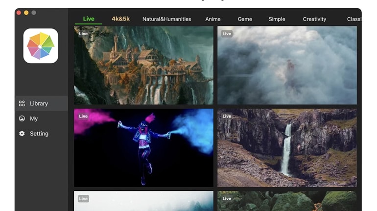 Paper Live Wallpapers app for Mac