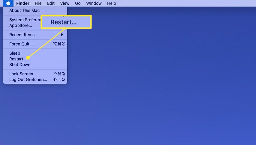 Restart your Mac from the Apple menu
