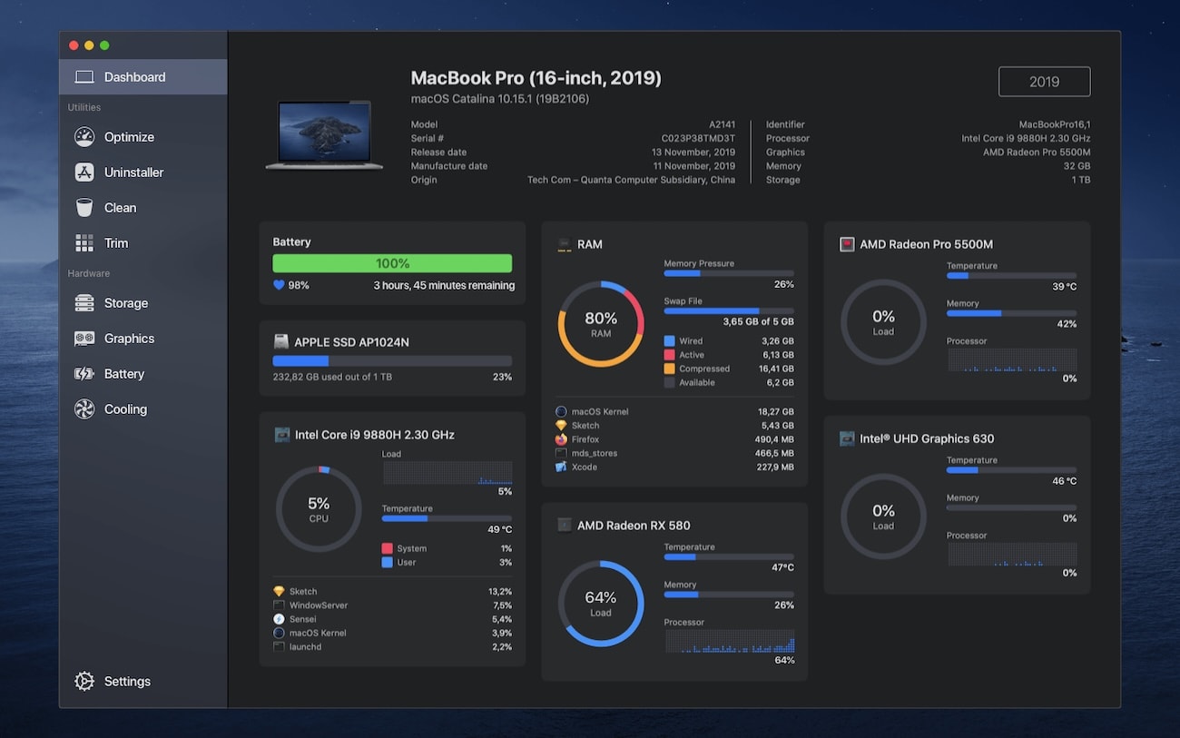 Sensei system monitoring interface