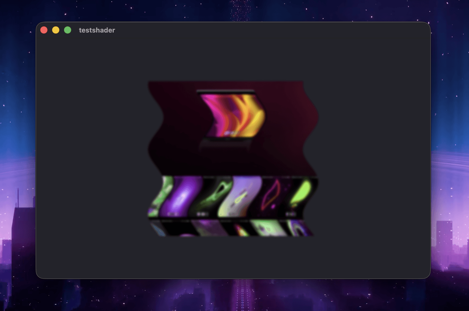Combined wave, hue shift, and blur effects